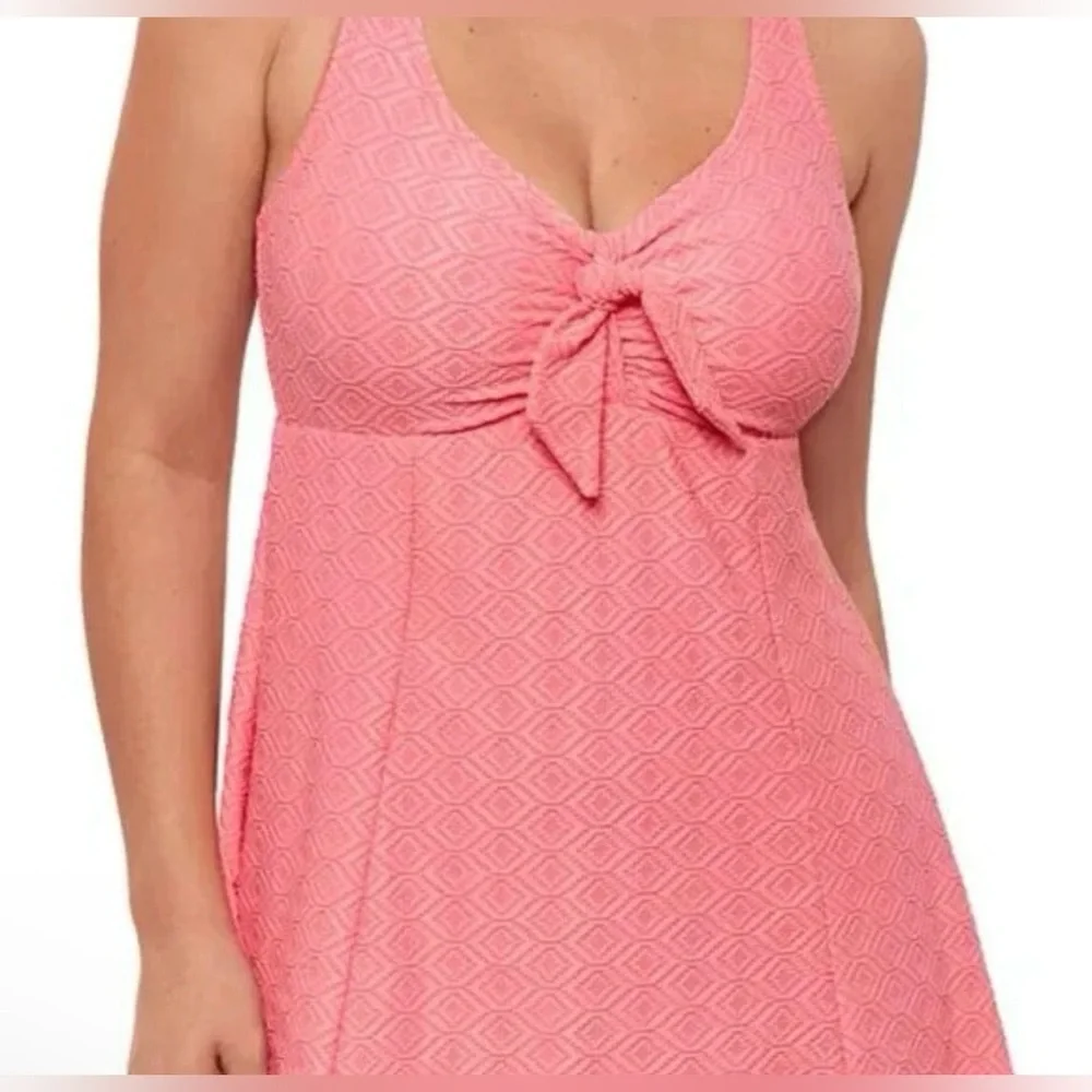 Swim Solutions Tummy Control Bow Front Swim Dress NWT Sz 18 - Picture 2 of 15